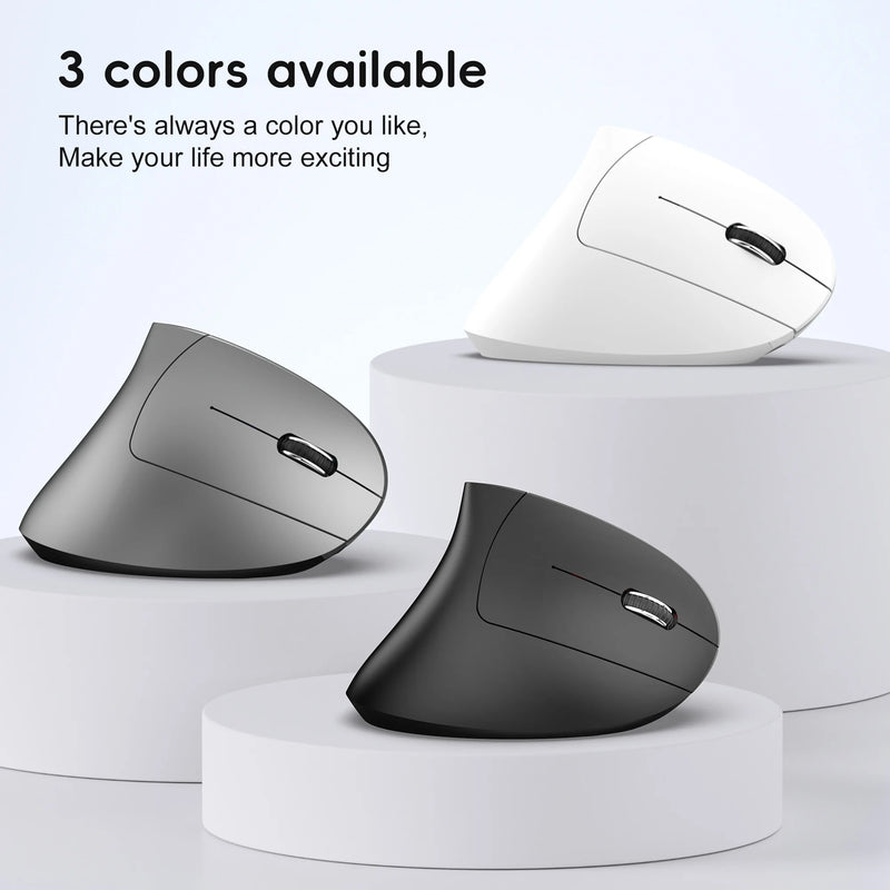 Ergonomic Vertical Wireless Mouse – Anti-RSI Wrist Pain Relief (Rechargeable)