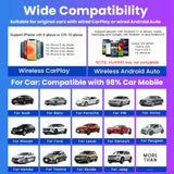 2in1 Wireless CarPlay Adapter Android Auto AI Smart Box Car Intelligent System Suitable For VW Toyota Nissan Honda Kia Opel MG