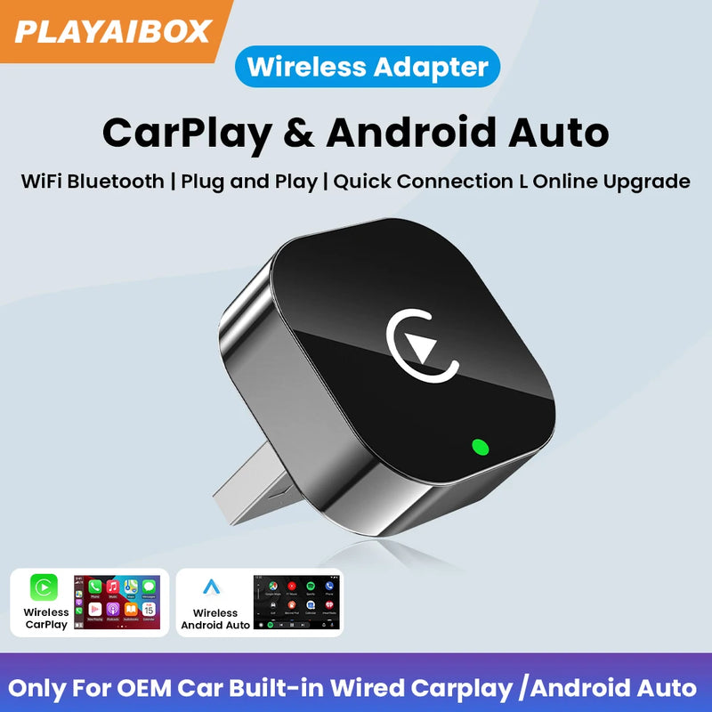 2in1 Wireless CarPlay Adapter Android Auto AI Smart Box Car Intelligent System Suitable For VW Toyota Nissan Honda Kia Opel MG