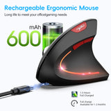 Ergonomic Vertical Wireless Mouse – Anti-RSI Wrist Pain Relief (Rechargeable)