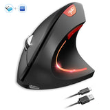 Ergonomic Vertical Wireless Mouse – Anti-RSI Wrist Pain Relief (Rechargeable)