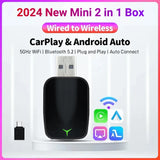 Universal 2-in-1 Wireless CarPlay & Android Auto Adapter – High-Speed Plug & Play Dongle