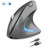 Ergonomic Vertical Wireless Mouse – Anti-RSI Wrist Pain Relief (Rechargeable)
