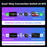 2in1 Wireless CarPlay Adapter Android Auto AI Smart Box Car Intelligent System Suitable For VW Toyota Nissan Honda Kia Opel MG