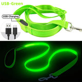 Led Pet Dog Leash Rope With Light Luminous  Lead Leash USB Charging for Dog Safety Flashing Glowing Collar Harness Accessories