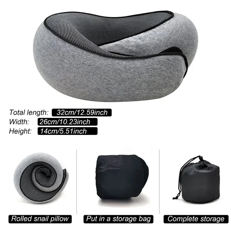 360° Memory Foam Travel Neck Pillow for Airplane & Driving