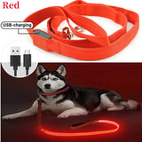 Led Pet Dog Leash Rope With Light Luminous  Lead Leash USB Charging for Dog Safety Flashing Glowing Collar Harness Accessories