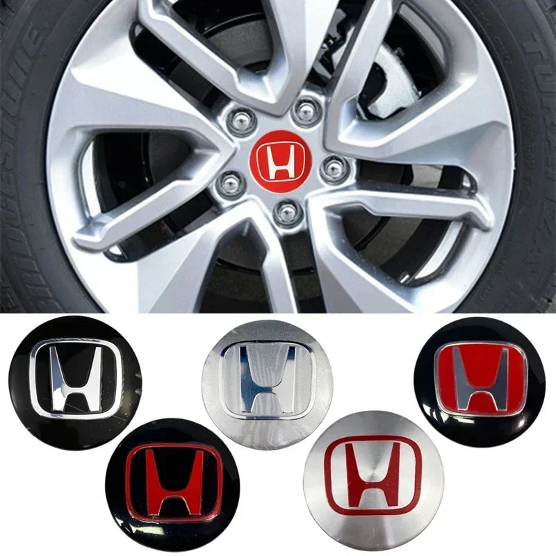 56MM Car Wheel Center Hub Cap 56mm Emblem Decal Wheel Sticker For Honda Civic Mugen Accord Odyssey JAZZ CRV Fit Hrv Jazz CBR VTX