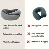 Portable Adjustable Travel Neck Pillow Memory Foam U-shaped Pillow Snail Style Travel Neck Support Soft Noon Break Sleep Pillow