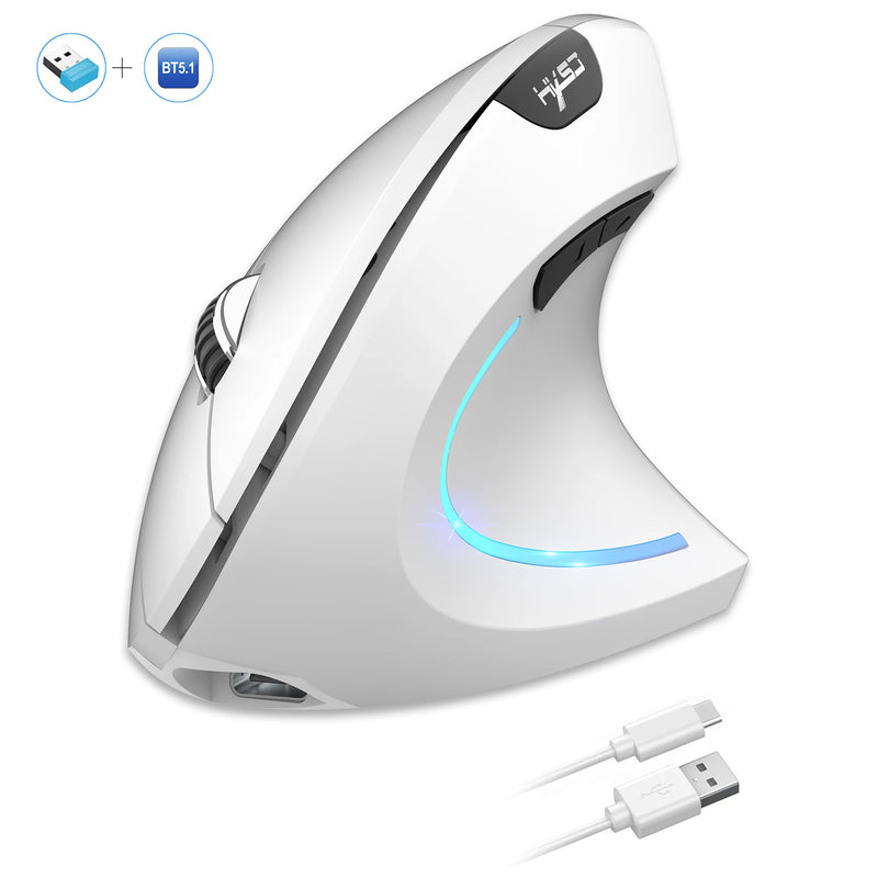 Ergonomic Vertical Wireless Mouse – Anti-RSI Wrist Pain Relief (Rechargeable)