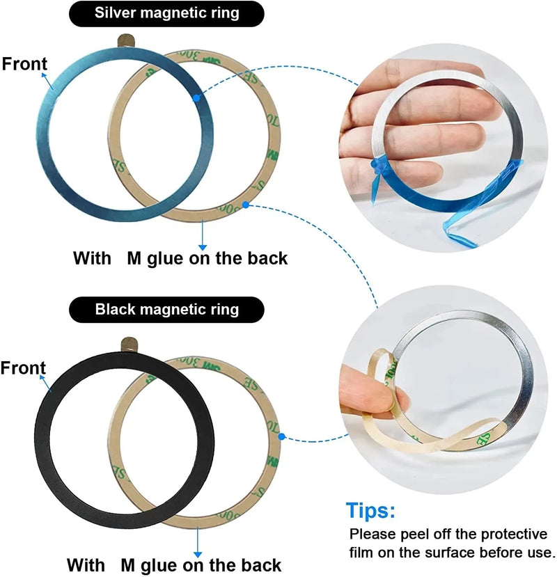 Magnetic Metal Plate Sticker Rings For Magsafe Wireless Charger Magnet Car Mobile Phone Holder Iron Sheet For iPhone 13 12 11